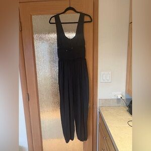 Free People Black Sleeveless Jumpsuit